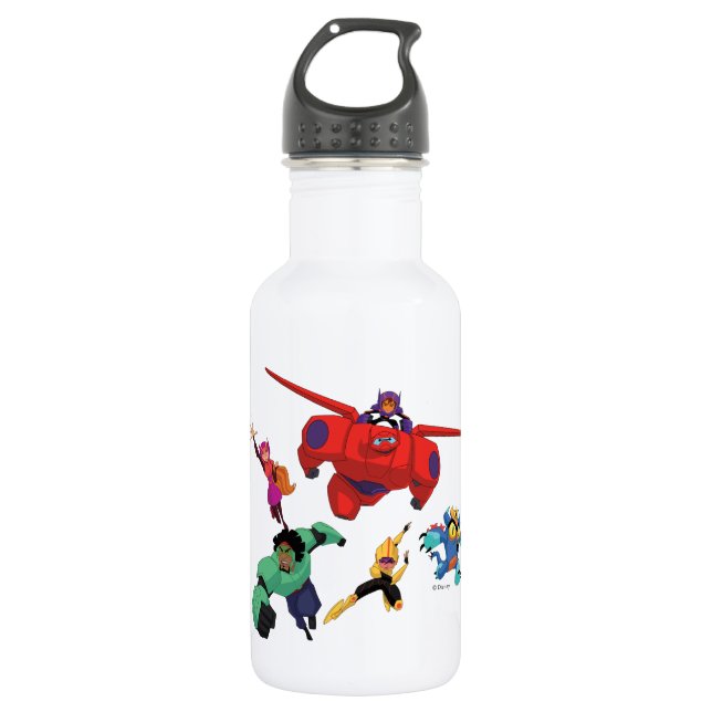 Baymax and his Super Hero Team Stainless Steel Water Bottle (Front)
