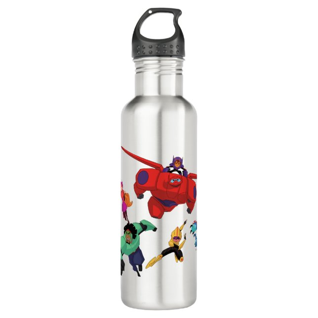 Baymax and his Super Hero Team Stainless Steel Water Bottle (Front)