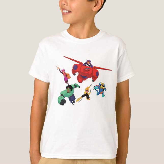 Baymax and his Super Hero Team T-Shirt (Front)