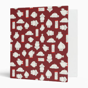 Baymax and Mochi Red Pattern 3 Ring Binder