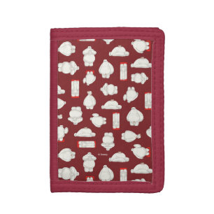 Baymax and Mochi Red Pattern Tri-fold Wallet