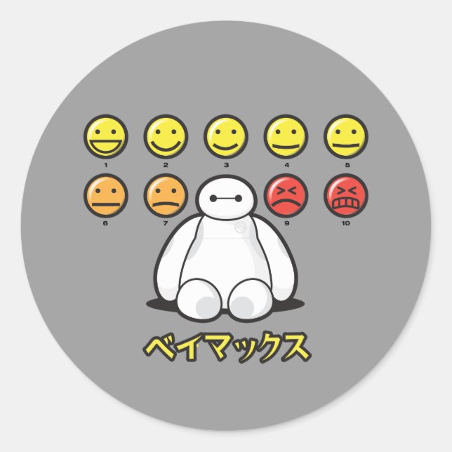Baymax Emojicons Classic Round Sticker (Front)