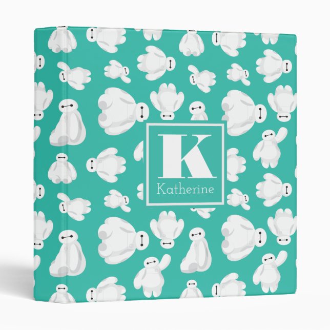 Baymax Green Classic Pattern 3 Ring Binder (Front/Spine)