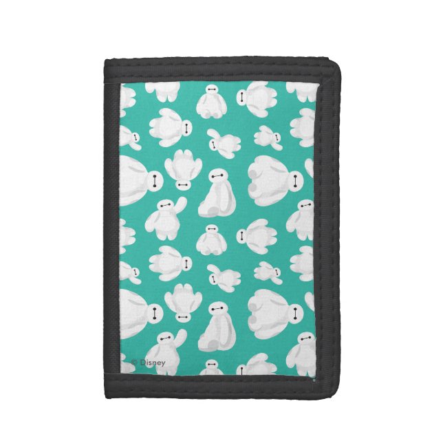 Baymax Green Classic Pattern Tri-fold Wallet (Front Vertical)