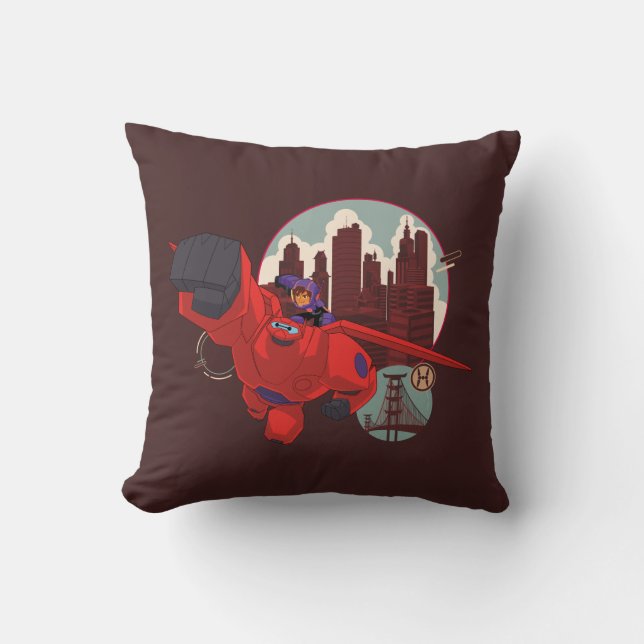 Baymax & Hiro | Hero Up Throw Pillow (Front)