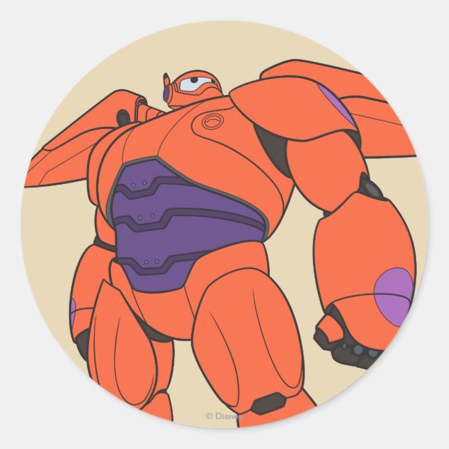 Baymax Orange Suit Classic Round Sticker (Front)