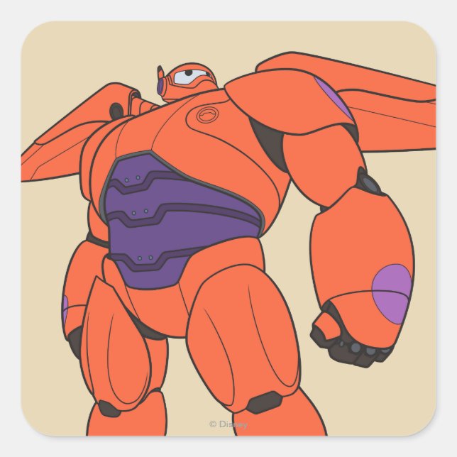 Baymax Orange Suit Square Sticker (Front)