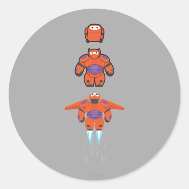 Baymax Orange Super Suit Classic Round Sticker (Front)