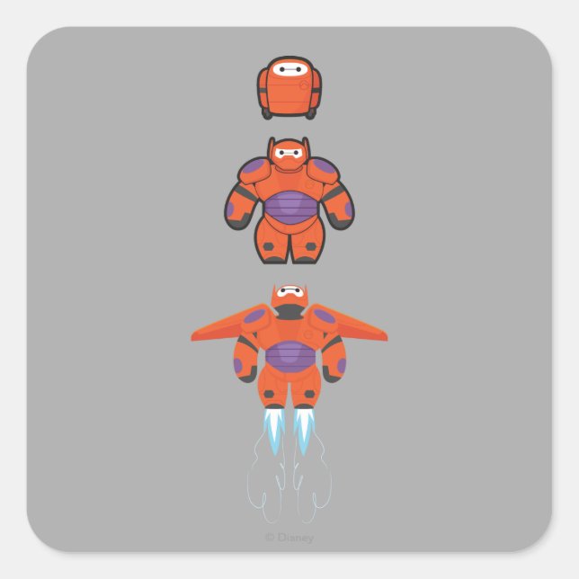 Baymax Orange Super Suit Square Sticker (Front)