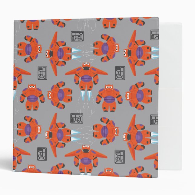 Baymax Orange Supersuit Pattern 3 Ring Binder (Front/Inside)