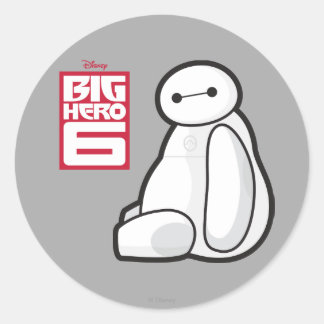 Baymax Sideways Sitting Classic Round Sticker