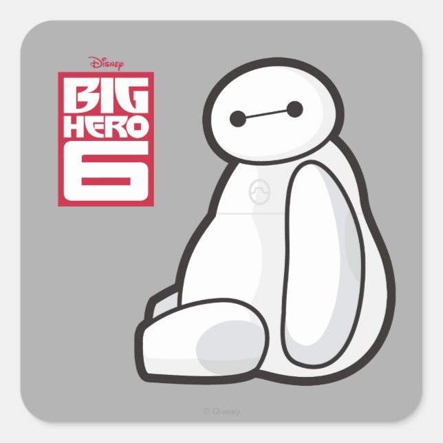 Baymax Sideways Sitting Square Sticker (Front)