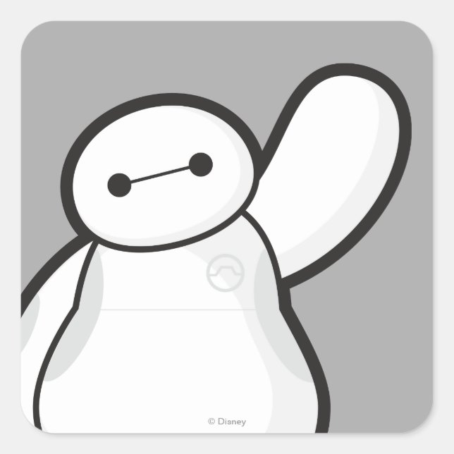 Baymax Waving Square Sticker (Front)