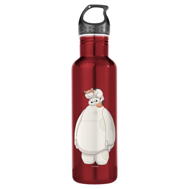 Baymax with Mochi on his Head Stainless Steel Water Bottle (Front)