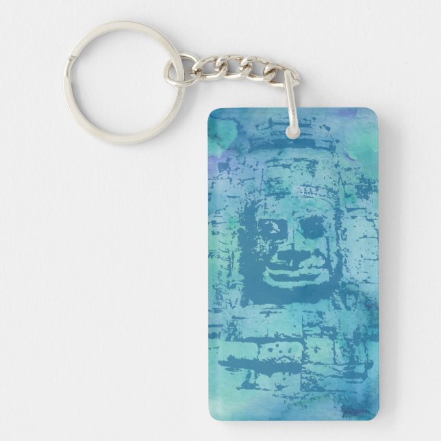 Bayon Face Blue Keychain (Front)