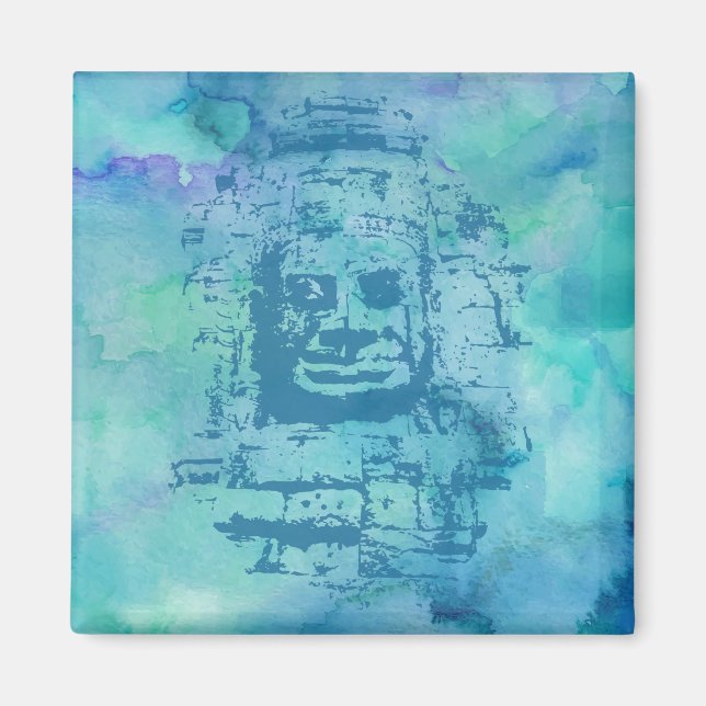 Bayon Face Blue Magnet (Front)