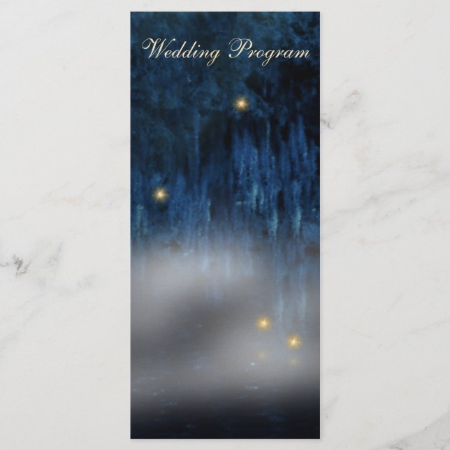 Bayou Bliss Wedding Program Card (Front)