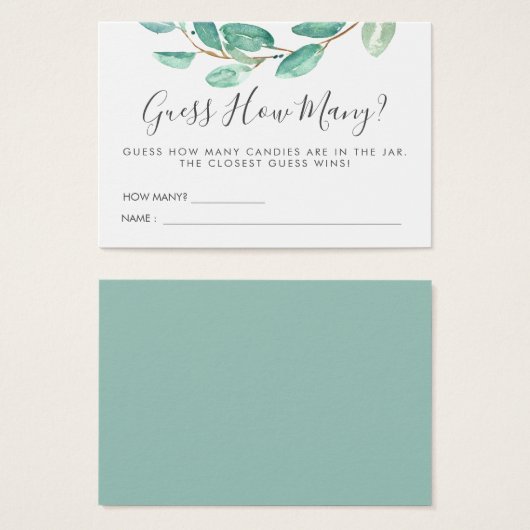 Bayou Botanicals Baby Shower | Guessing Game (Front & Back)