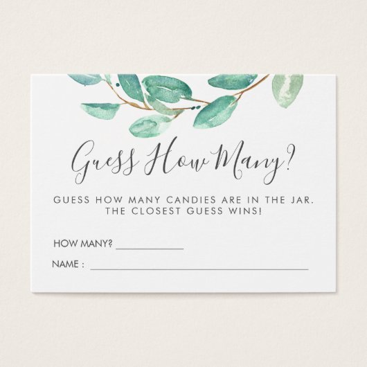 Bayou Botanicals Baby Shower | Guessing Game (Front)