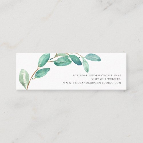 Bayou Botanicals  Wedding Website Mini Business Card