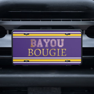 Bayou Bougie Girly Louisiana Purple Gold License Plate