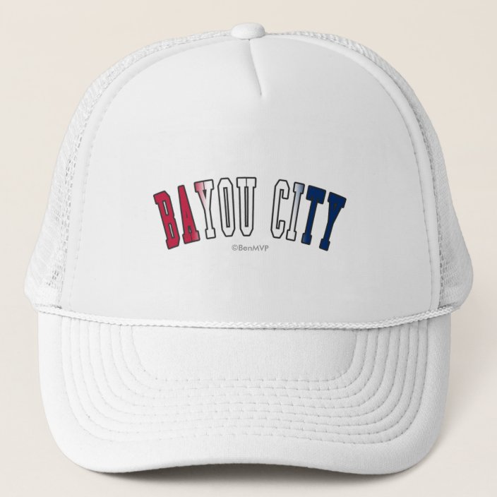 Bayou City in Texas State Flag Colors Trucker Hat