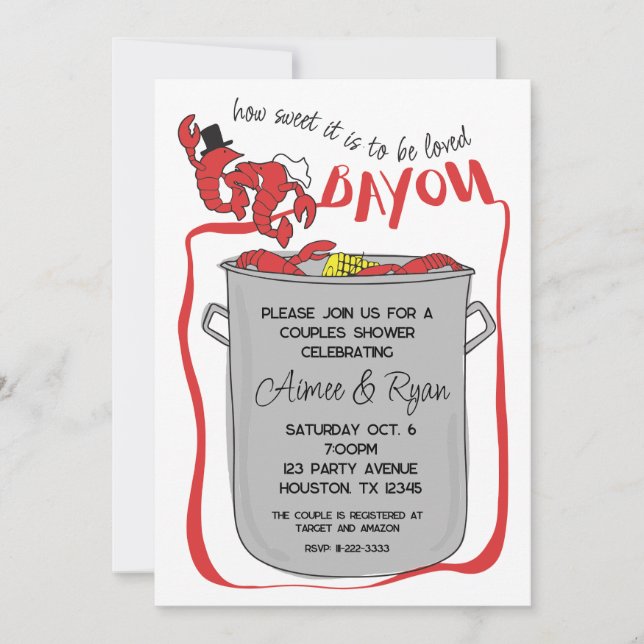 Bayou Crawfish Boil Invitation (Front)