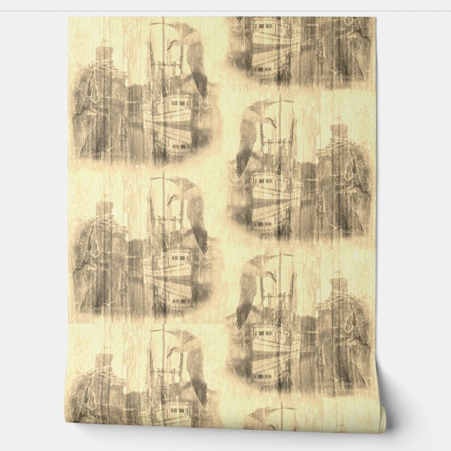 Bayou Memories Shrimp Boat Wallpaper (Unrolling)