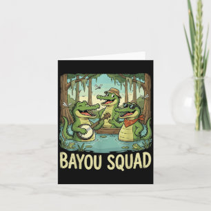 Bayou Squad Louisiana Alligator Retro Wildlife Tra Card