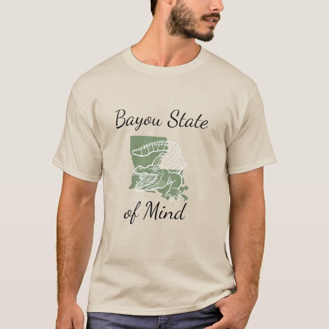 Bayou State of Mind Alligator Louisiana Men's T-Shirt (Front)
