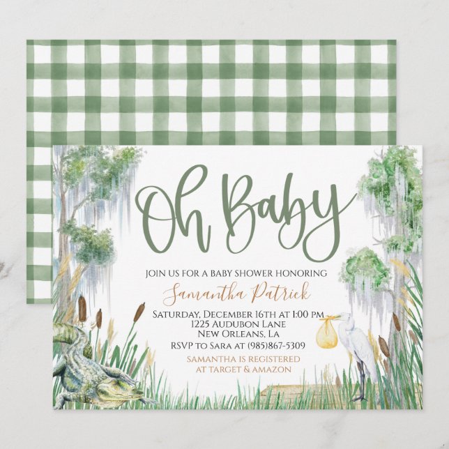 Bayou Swamp Baby Shower Invitation (Front/Back)