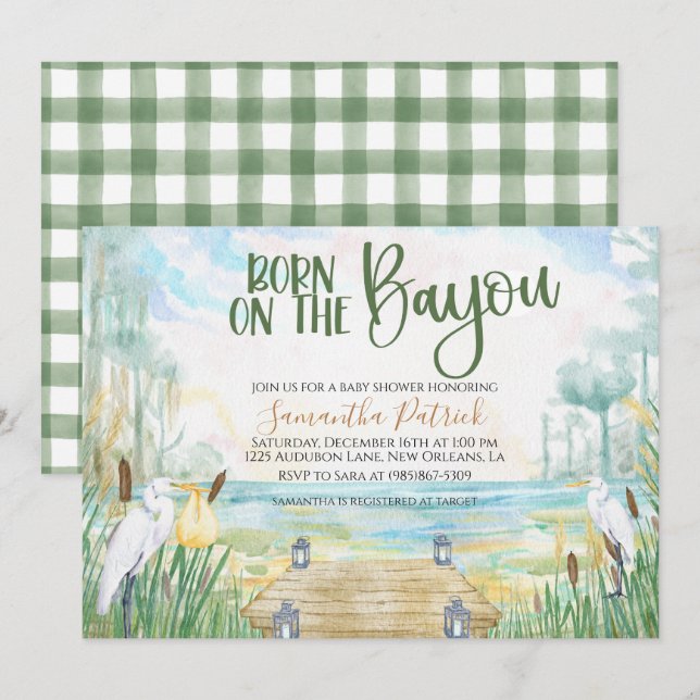 Bayou Swamp Baby Shower Invitation (Front/Back)