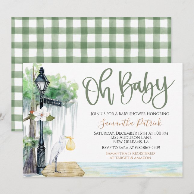 Bayou Swamp Baby Shower Invitation (Front/Back)