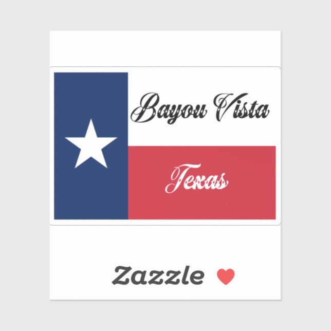 Bayou Vista TX Flag Sticker (Sheet)