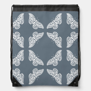 Bayoux Blue Arts and Crafts Butterflies Drawstring Bag