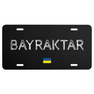 "BAYRAKTAR" LICENSE PLATE with UKRAINIAN FLAG