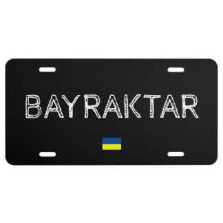 "BAYRAKTAR" LICENSE PLATE with UKRAINIAN FLAG