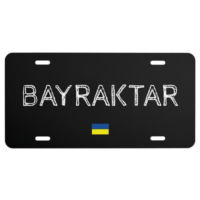 "BAYRAKTAR" LICENSE PLATE with UKRAINIAN FLAG (Front)