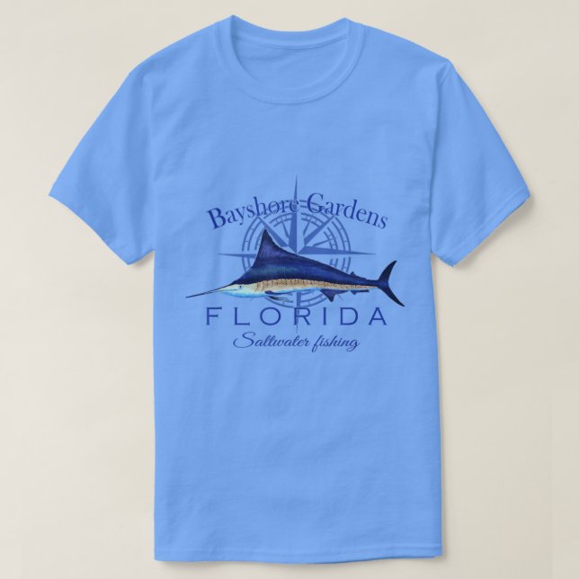 Bayshore Gardens Florida Sailfish Billfish Saltwat T-Shirt (Design Front)
