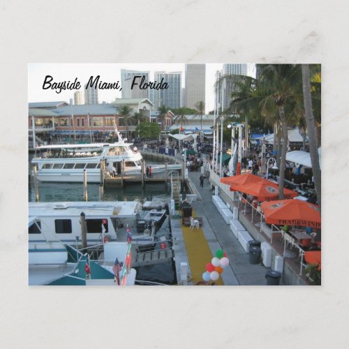 Bayside Miami Florida Postcard