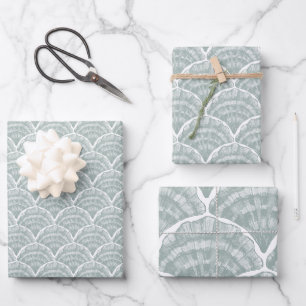 Bayside Scallop Clam Shell in seafoam green Wrapping Paper Sheets