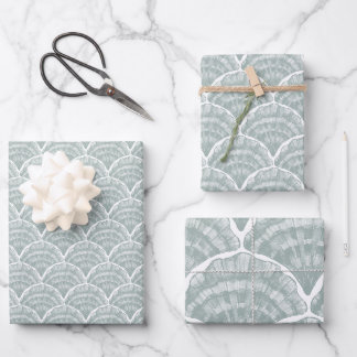 Bayside Scallop Clam Shell in seafoam green Wrapping Paper Sheets