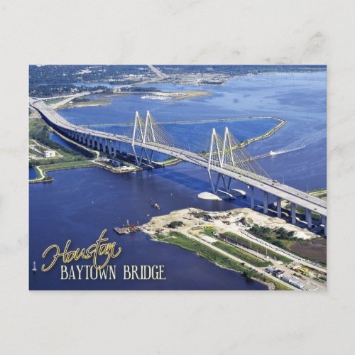 Baytown Bridge Houston Ship Channel Texas Postcard