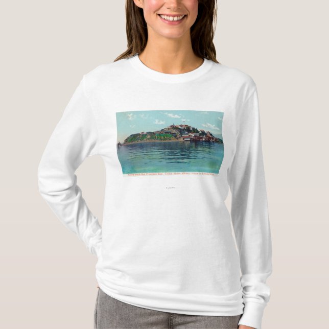 Bayview of Alcatraz Island and Prison T-Shirt (Front)
