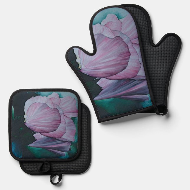 Bayville, Blossom  Oven Mitt & Pot Holder Set (Front/Back)
