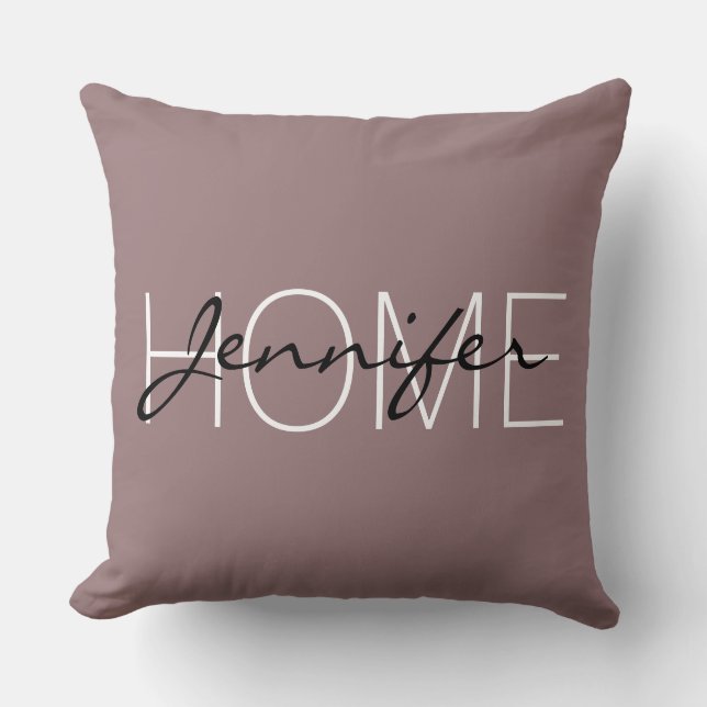 Bazaar color home monogram throw pillow (Front)