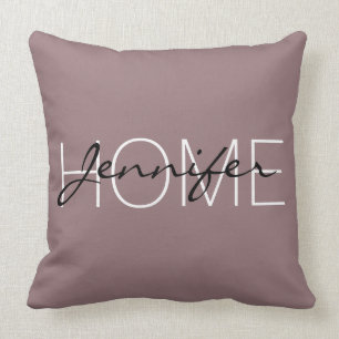 Bazaar color home monogram throw pillow
