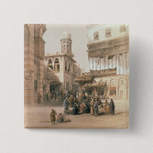 Bazaar of the Coppersmiths, Cairo, from "Egypt and Pinback Button