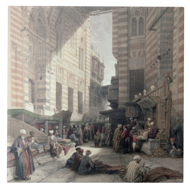 Bazaar of the Silk Merchants, Cairo, from "Egypt a Ceramic Tile (Front)