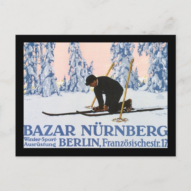 Bazar Nurnberg_Vintage Travel Poster Artwork Postcard (Front)